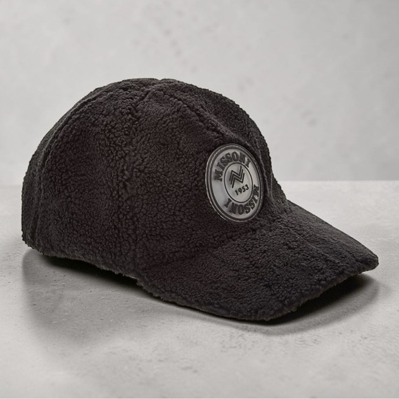 Missoni Accessories - Missoni Black soft faux Shearling Logo Patch Baseball SnapBack Cap | OS